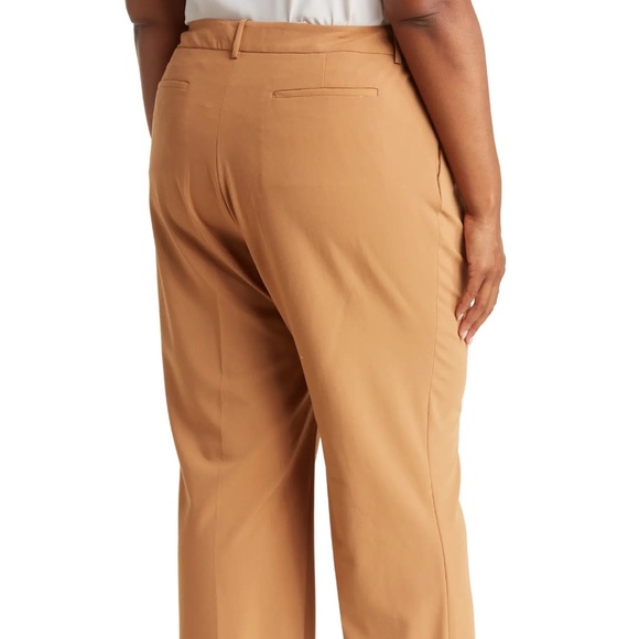 Straight Legš§”Camel Pleated Pants - Picture 6 of 8